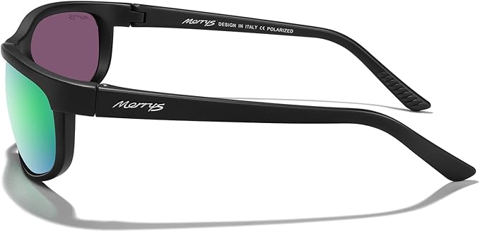 MERRY'S Wrap Around Sport Polarized Sunglasses for Men Women Driving Fishing Cycling Running UV400 Protection S3027