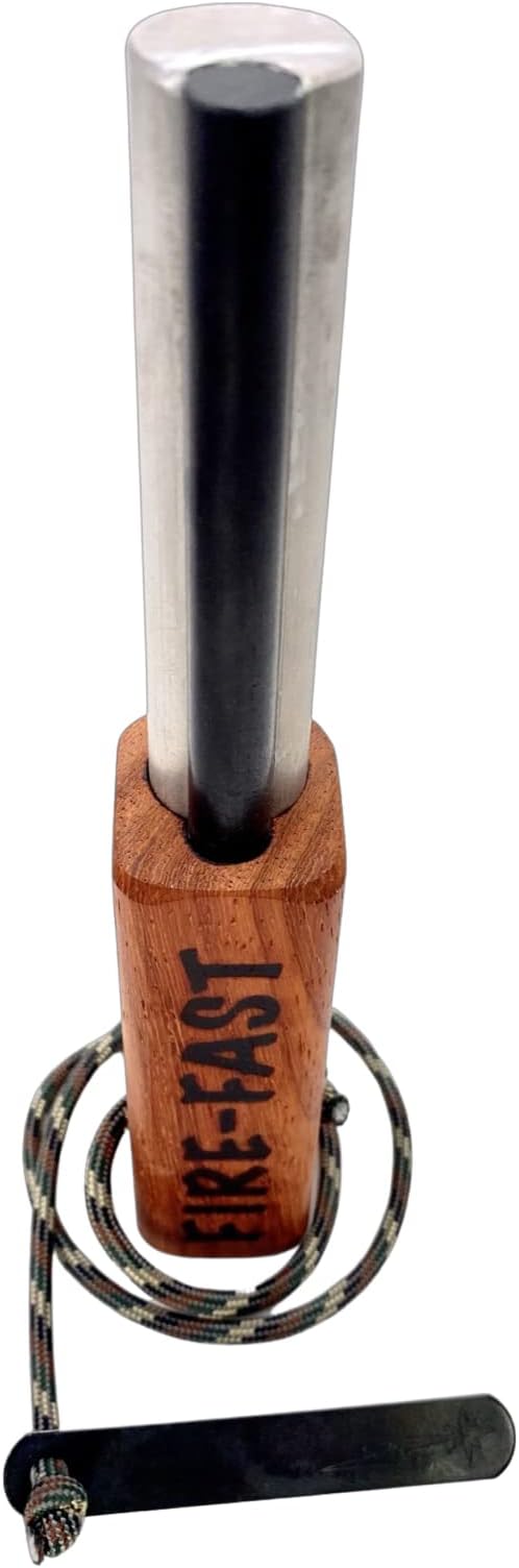 Fire-Fast Trekker. Best Emergency Waterproof Survival Fire Starter. Magnesium and Euro Fire Steel Ferro Rod. Compact Durable Tool for Bushcraft, Camping, Backpacking, Hiking, Hunting, or Bug Out Bag