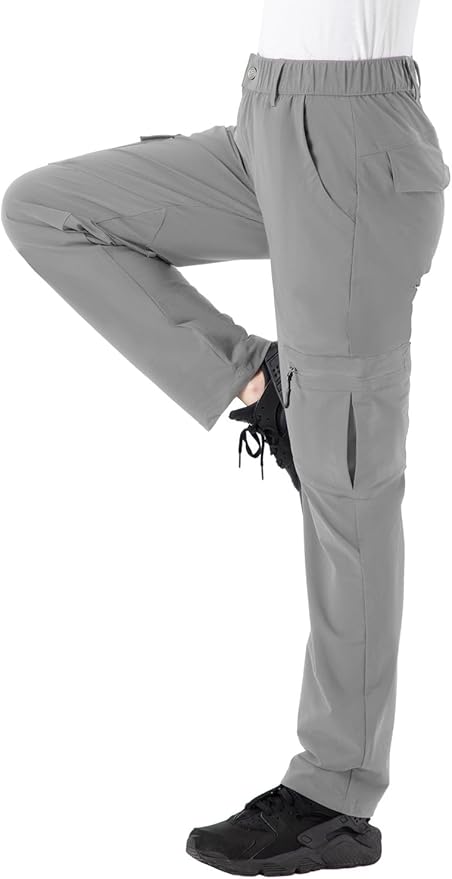 Rdruko Women's Hiking Cargo Pants Water-Resistant Quick Dry UPF 50+ Travel Camping Work Pants Zipper Pockets