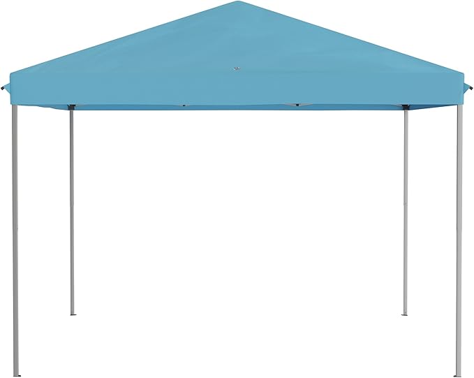 Outsunny 10' x 10' Pop Up Canopy Tent with Netting, Instant Gazebo, Screen House Room with Carry Bag, Height Adjustable, for Outdoor, Garden, Patio, Camping, Light Blue