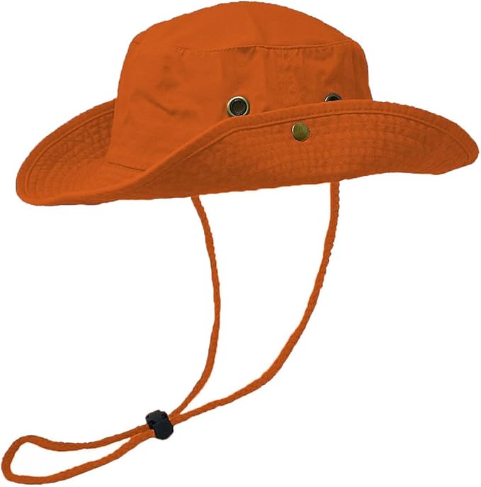 Glory Max Washed Cotton Bucket Hat with Chin Strap Fishing Sun Safari Boonie Cap