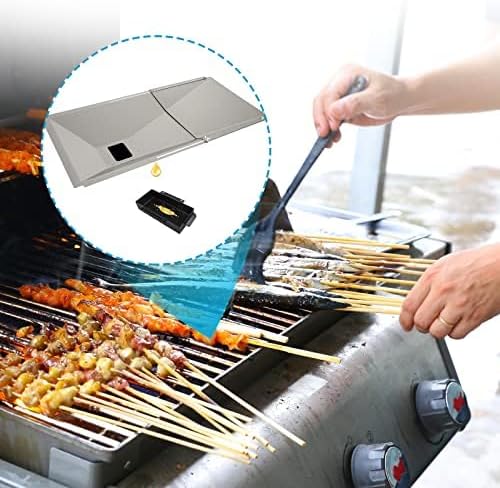 Uniflasy Universal Grease Tray with Catch Pan fits Nexgrill, Charbroil, Dynaglo, Kenmore, BHG, Grill Master, Backyard, Uniflame, Expert Gas Grill, Adjustable Drip Pan for 3/4/5 Burner Gas Grill