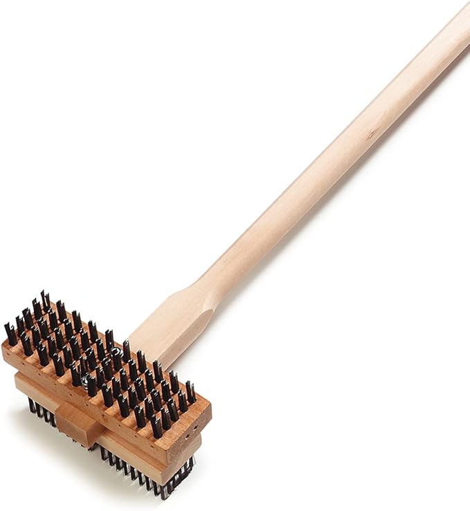 Carlisle FoodService Products Stainless Steel Double Broiler King Grill Brush with Handle, 48 Inches, (Pack of 2)