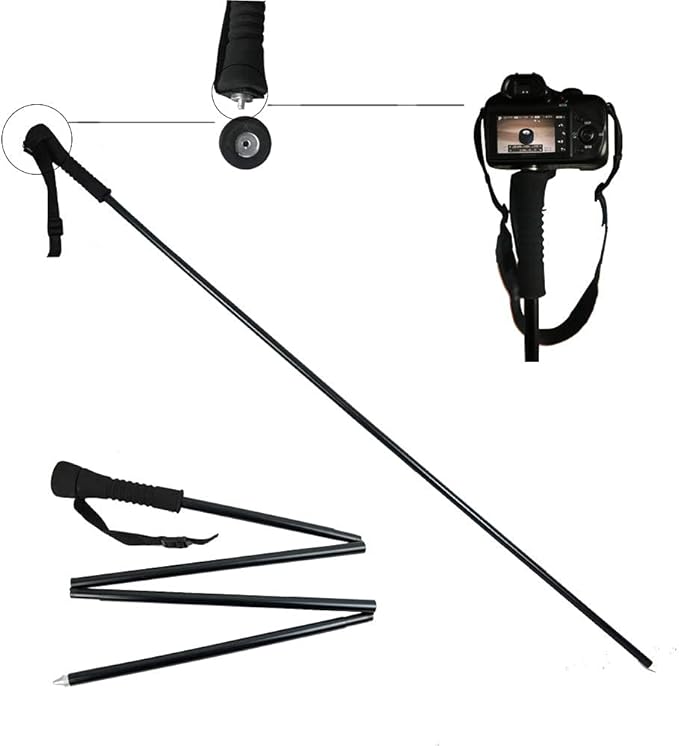 Aventik Fold-able Wading Staff Water Depth Safety Warning Sign Coated Stainless Steel Core T7075 Aluminum Body Corrosion Resistance