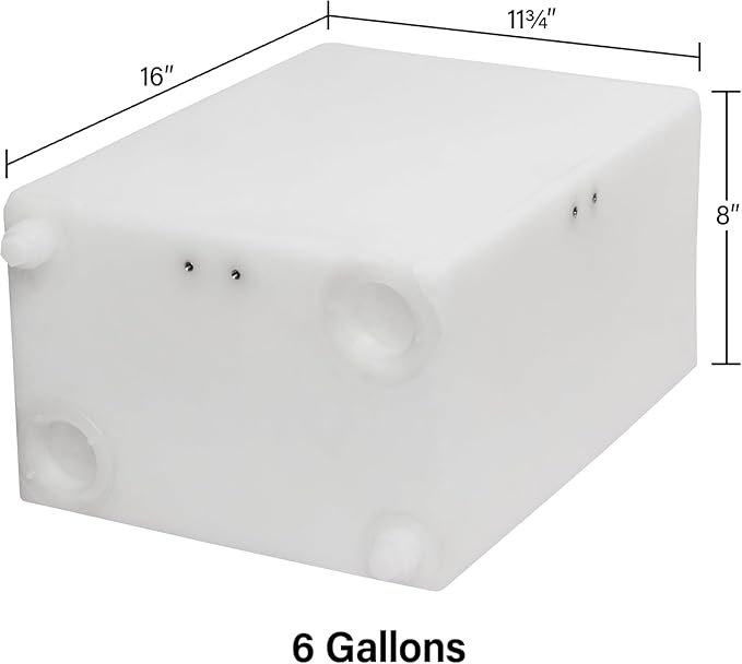 5 Gallon RV Fresh Water Tank, Potable Water Storage Tank for Drinking, Cooking, Cleaning, Showering, for Campers, Trailers, Motorhomes, RVs, Cube Shape, 16" x 11.75" x 8" (WT-5687)