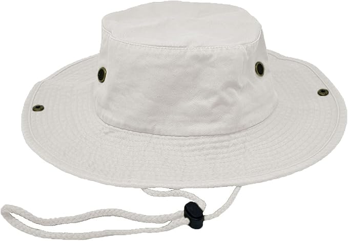 Glory Max Washed Cotton Bucket Hat with Chin Strap Fishing Sun Safari Boonie Cap