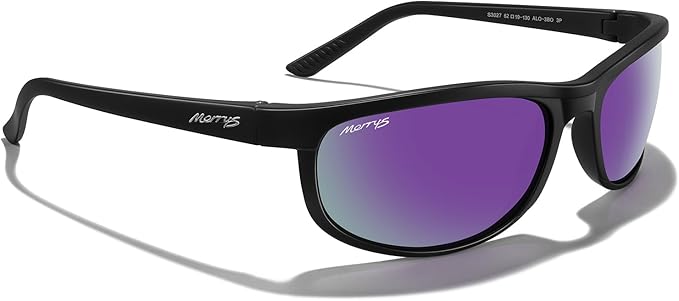 MERRY'S Wrap Around Sport Polarized Sunglasses for Men Women Driving Fishing Cycling Running UV400 Protection S3027