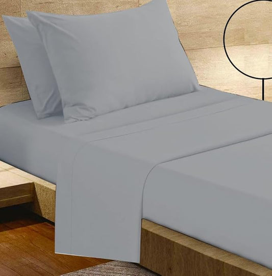 Cot Sheets 33" x 75" - 4 PCs Cot Sheet Set - 600TC 100% Cotton Sheet Set - Cot Size Fitted Sheets Perfect for Narrow Twin/Camp Bunk/Rvs Bunk/Guest Beds/Trifold Mattress, 4-8" Deep Pocket - Light Grey