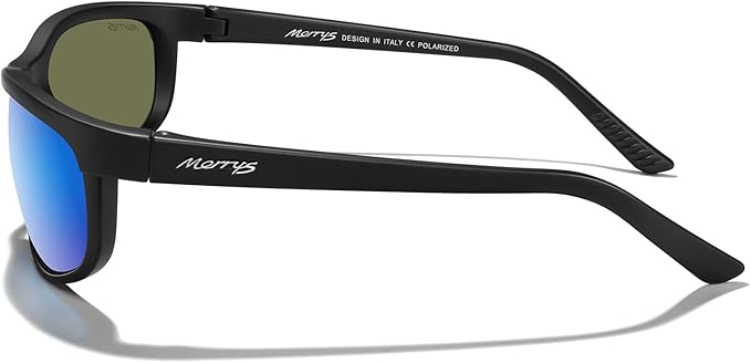 MERRY'S Wrap Around Sport Polarized Sunglasses for Men Women Driving Fishing Cycling Running UV400 Protection S3027