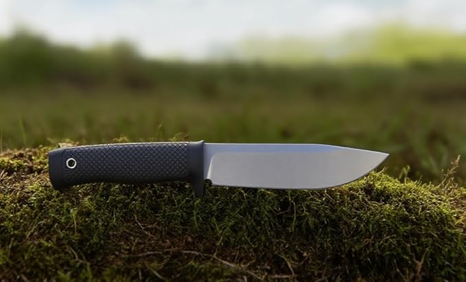 Tactical Fixed Blade Knife, 5.87 inch Blade, 4.65 inch Kray-Ex Handle, Stonewashed 420 Stainless Steel, with Secure-Ex Sheath for Outdoor Camping Hunting Survival (B-Silver)