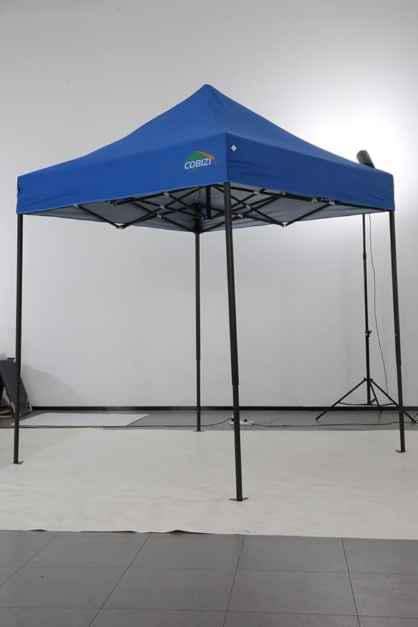 COBIZI 6.6x6.6 Pop Up Canopy Without Sidewall,Heavy Duty Canopy UPF 50+ All Season Wind Waterproof Commercial Outdoor Party Tents for Parties Canopy Gazebo with Storage Bag(6.6 x 6.6 ft White)