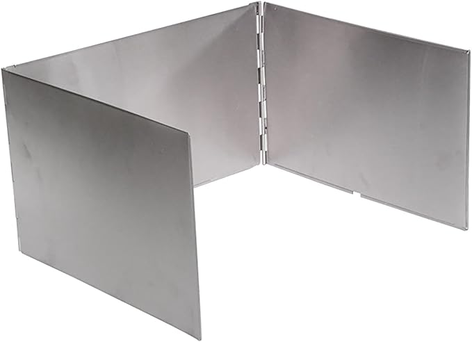Mountain Customer Outdoor Cooking Gas Stove Head Wind Shield Card Gas Stove Head Wind Shield Portable Camping Stove, Small and Light Stainless Steel Folding tri-fold Board