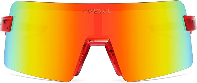 OMEKOL Two Sizes For Adults and Youth Polarized Sunglasses Men Women Outdoor Sport Baseball Glasses UV400 Cycling Eyewear