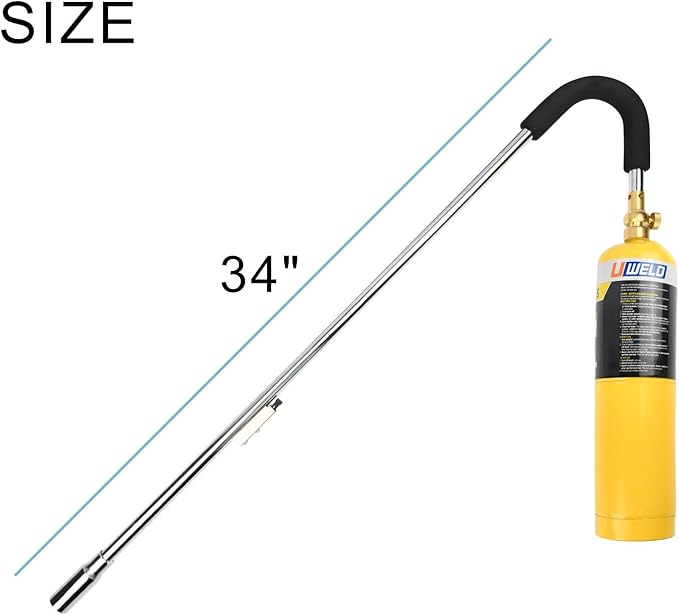 CAMPFIRE Propane Torch Weed Burner Propane Weed Torch with Turbo Trigger Push Button Igniter,Garden Torch for Weeds for Roof Asphalt,Ice Snow,Road Marking,Charcoal