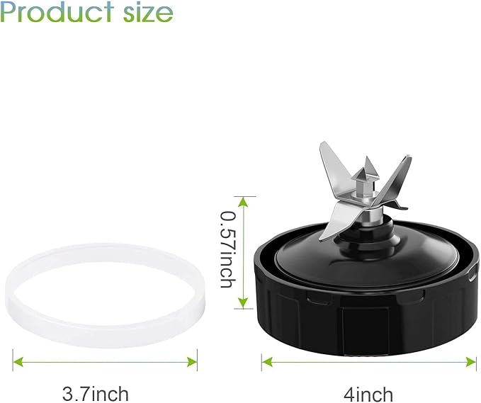 (Pack of 2) Blender Replacement Parts 7 Fins Extractor Blade Assembly with Rubber Gasket Compatible with Nurti Ninja Blenders Auto iQ BL480 BL401 BL642 BL801 NN102