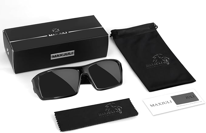 MAXJULI Polarized Wrap Around Sports Sunglasses for Big Heads Men Women UV400 Protection Sun Glasses 8232