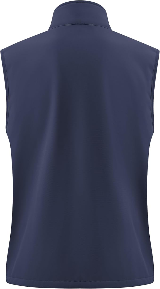 WULFUL Men's Windproof Lightweight Golf Vest Outerwear with Pockets, Softshell Sleeveless Jacket for Travel Hiking Running