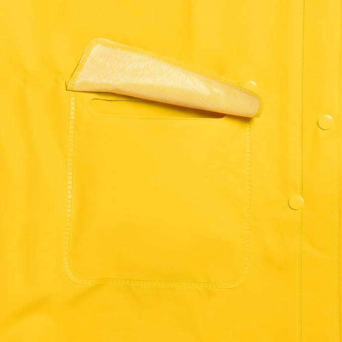 Ironwear 9221FR Flame Retardant Rain Jacket Riding Coat with Detachable Hood and Vented Back Yellow