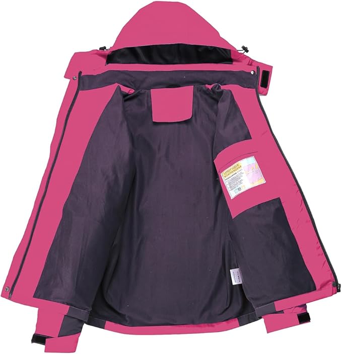 Women's Hooded Waterproof Rain Jacket Windproof Windbreaker Outdoor Raincoats for Gardening Hiking