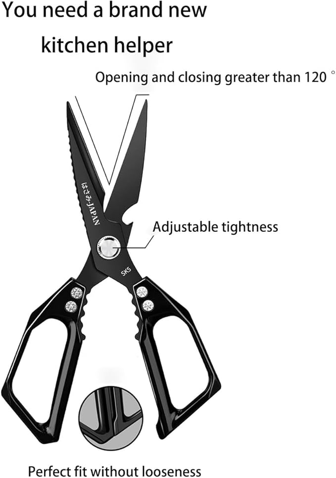 Multi-Purpose Rust Proof Kitchen Shears,Dishwasher Safe,Can be Used to Cut Vegetables, Chicken, Steak,Scrape Fish Scales, and Open Bottle Caps, etc(Green)