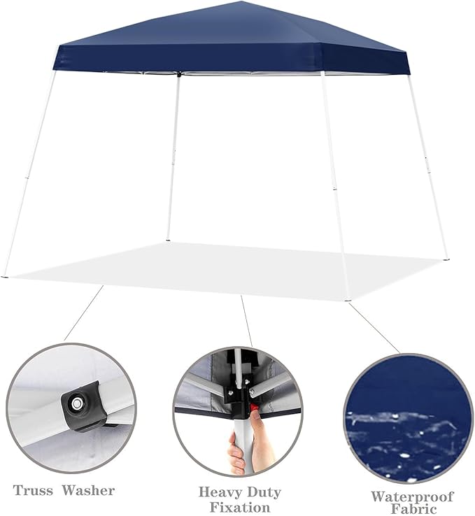 GDY Outdoor 8x10 Ft Pop Up Canopy Tent,Portable Instant Folding Shelter Gazebos, Patio Canopy with Carrying Bag,Navy Blue.