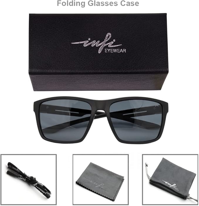INFI Fishing Polarized Sunglasses for Men Driving Running Golf Sports Glasses Square UV Protection Designer Style Unisex