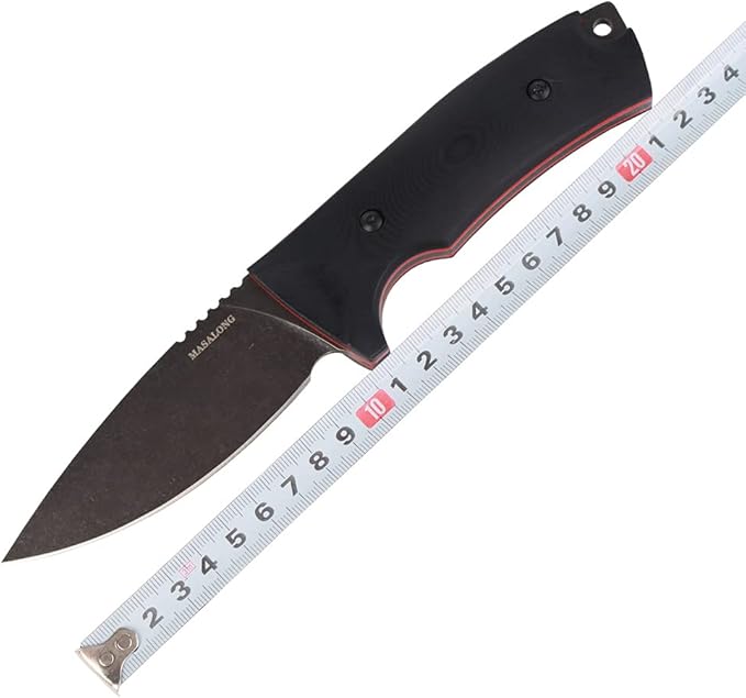 MASALONG Kni220 Survival Straight knife blade vg10 tactical fixed blade knife with sheath For camping hunting army (grey)