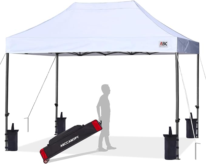 ABCCANOPY Patio Pop Up Canopy Tent 10x15 Commercial-Series (White)