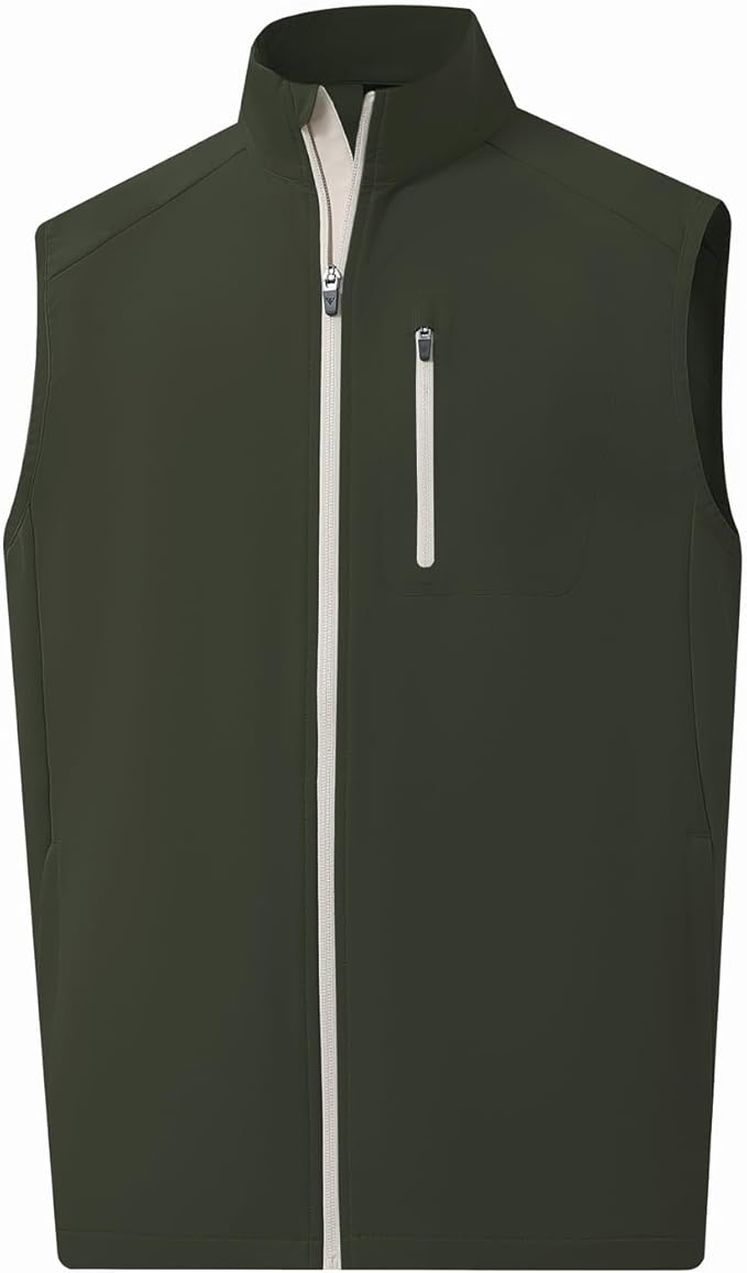 M MAELREG Mens Vests Outerwear Windproof Lightweight Softshell Vests Zip Pockets Sports Sleeveless Jacket Golf Vests for Men