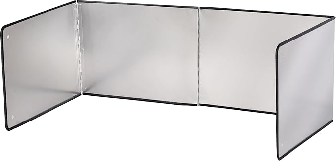 Silver Stainless Steel Large 4 Sided Splatter Guard for Frying Stove Top,Oil Splash Guard Cooking for Stove,Non Stick Foldable Splatter Screen for Stove Top