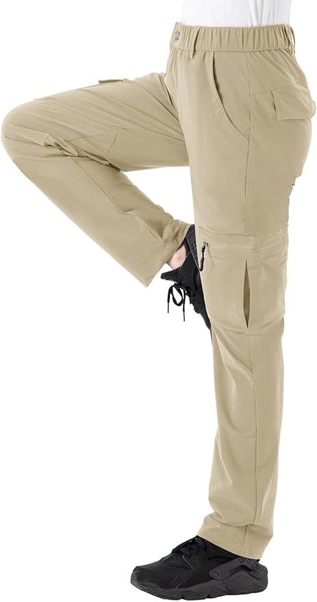 Rdruko Women's Hiking Cargo Pants Water-Resistant Quick Dry UPF 50+ Travel Camping Work Pants Zipper Pockets