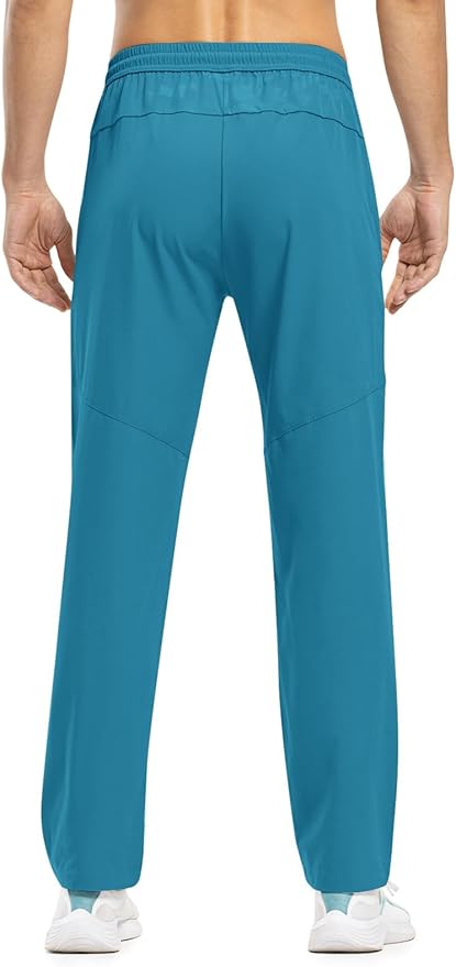 TBMPOY Men's Lightweight Hiking Travel Pants Breathable Athletic Fishing Active Joggers Zipper Pockets