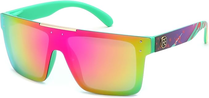 FEISEDY Men Sunglasses Polarized Oversized Square Flat Top Cycling Running Fishing Golf Hiking Sports B2990