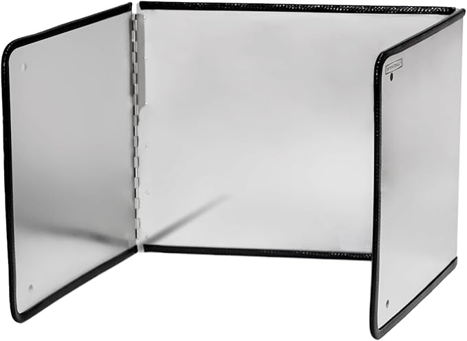 Large 3 Sided Splatter Guard for Frying Stove Top,Oil Splash Guard Cooking for Stove,Non Stick Foldable Splatter Screen for Stove Top (Silver)