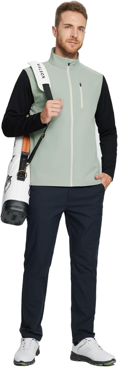 Rouen Mens Vests Outerwear Performance Lightweight Sleeveless Jacket Windproof Softshell Vests Sports Golf Vest for Men