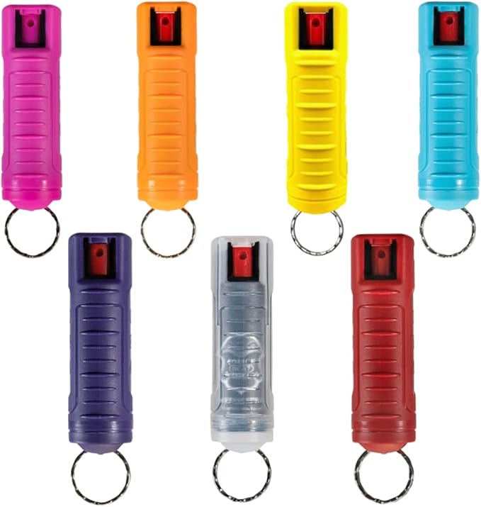 Police Magnum Bulk Pepper Spray Keychain Self Defense- Tactical Maximum Strength- Belt Clip Safety Key Chains for Women & Men- Made in The USA