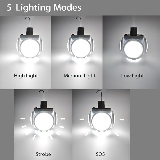 Folding Solar Lights Camping Lamp Tent Lantern Foldable Collapsible 45 LED USB 4000mah Battery Rechargeable Hanging Waterproof Remote Control Portable Outdoor Emergency Power Outage 3 Pack