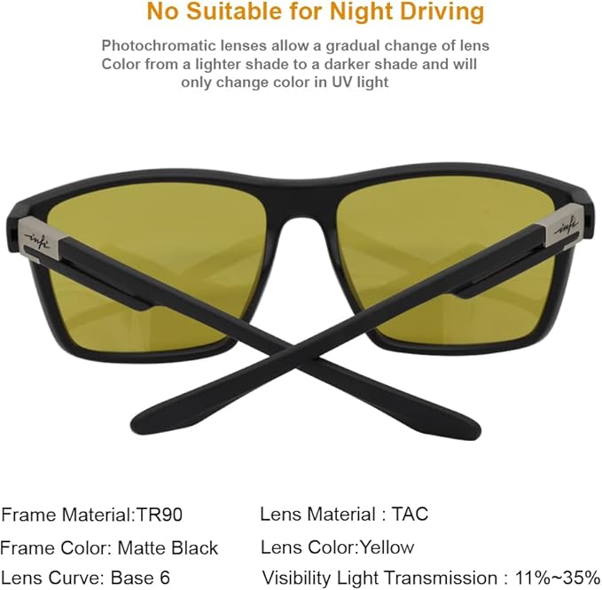 INFI Fishing Polarized Sunglasses for Men Driving Running Golf Sports Glasses Square UV Protection Designer Style Unisex