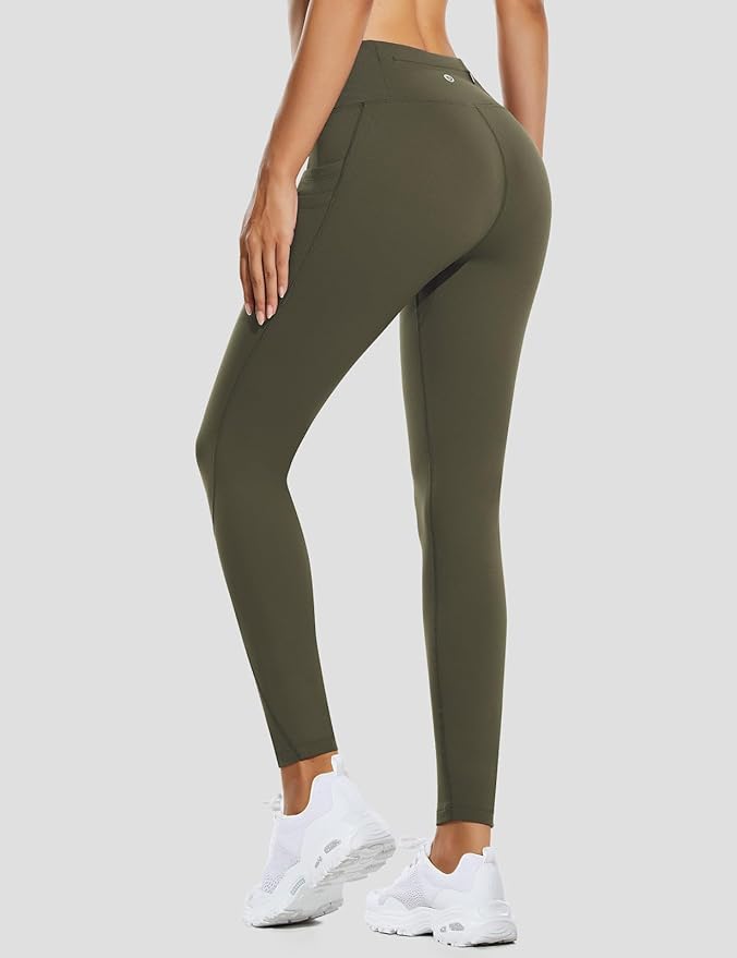baleaf Women's Fleece Lined Leggings Water Resistant Thermal Winter Warm Tights High Waisted with Pockets Running Gear