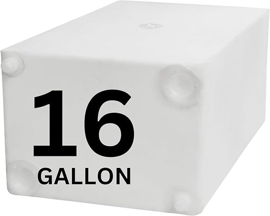 16 Gallon RV Fresh Water Tank, Potable Water Storage Tank for Drinking, Cooking, Cleaning, Showering, for Campers, Trailers, Motorhomes, RVs, Cube Shape, 25" x 15" x 11" (WT-5545)