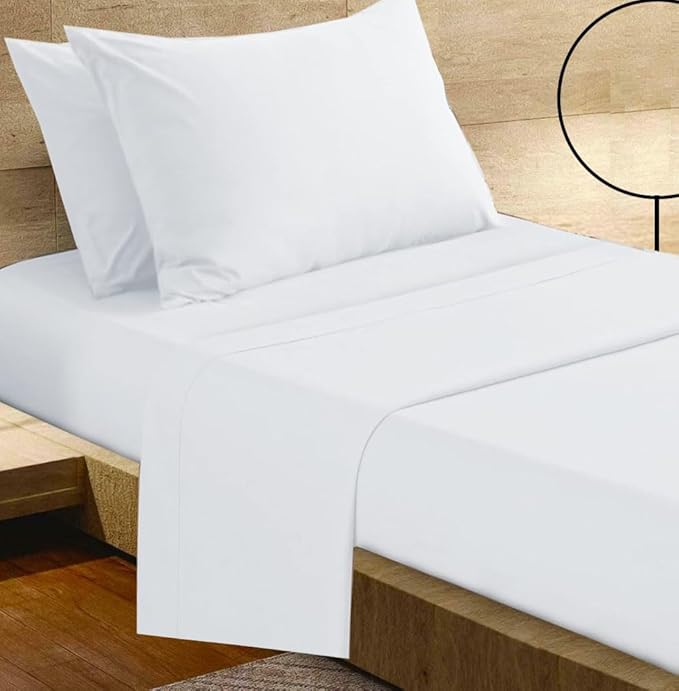 Cot Sheets 33" x 75" - 4 PCs Cot Sheet Set - 600TC 100% Cotton Sheet Set - Cot Size Fitted Sheets Perfect for Narrow Twin/Camp Bunk/Rvs Bunk/Guest Beds/Trifold Mattress, 4-8" Deep Pocket - White
