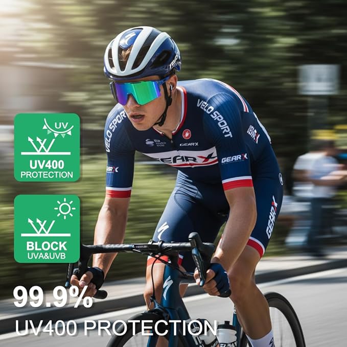 OULAIQI Cycling Sunglasses Polarized Sunglasses for Cycling Men Women with 1 Lens or 3 Interchangeable Lens Baseball Glasses