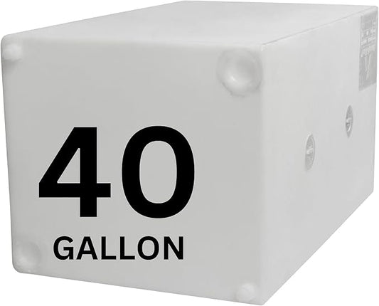 40 Gallon RV Fresh Water Tank, Potable Water Storage Tank for Drinking, Cooking, Cleaning, Showering, for Campers, Trailers, Motorhomes, RVs, Cube Shape, 31" x 19" x 17" (WT-5550)