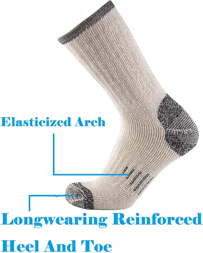 Merino Wool Men Crew Socks Warm Socks Athletic Socks for Men, Suitable for Hiking,Trekking,Camping …