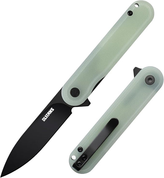 G040 Pocket Knife, 2.75'' D2 Steel Blade G10 handle, Small EDC Knife with Pocket Clip for Men Women, 2.1oz