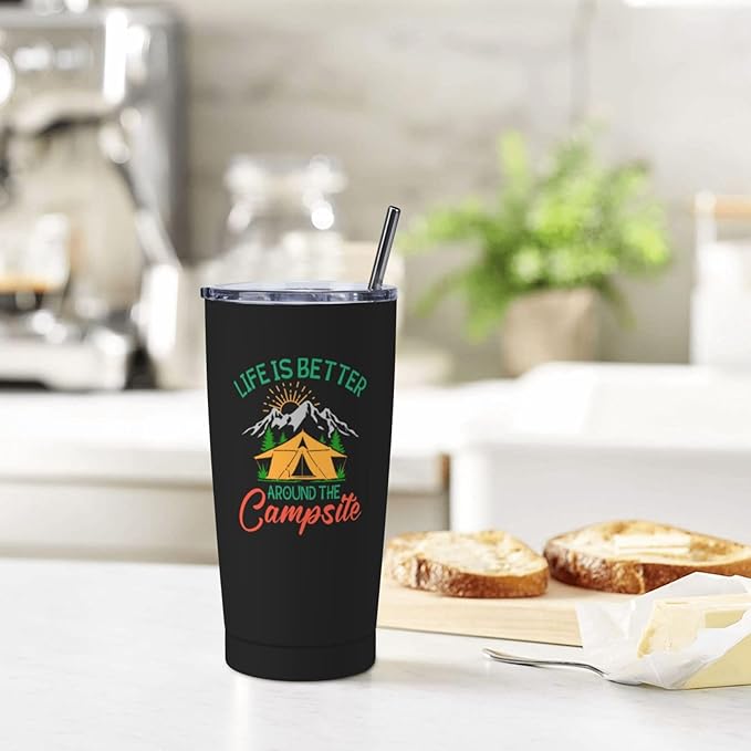Camping Gifts for Men, Campings Tumbler 20oz, Men camper Gift, Camping Lovers Gifts Stainless Steel Insulated Travel Coffee Cup Mugs Gift for Boys/Husband/Dad Birthday Christmas Father's Day