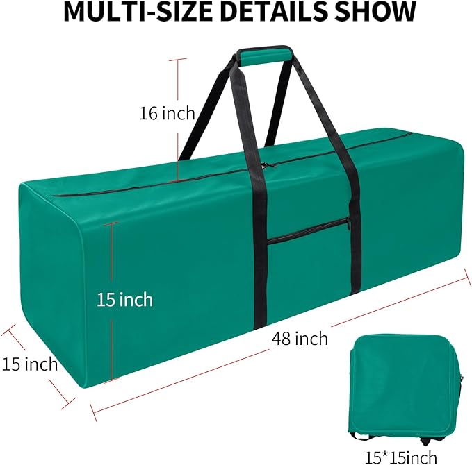 Urbanstand 48 Inch Travel Duffle Bag Extra Large Sport Equipment Duffel Bags with 2-way Lockable Zippers (Green)
