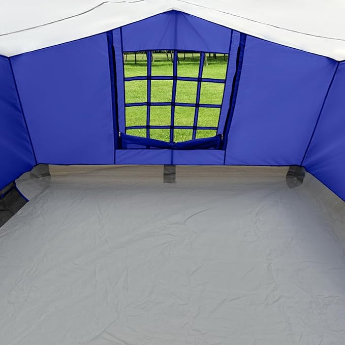 KAMPKEEPER Side Tent for 10 x 10 ft Pop Up Canopy, Easy Setup Gazebo Attachment, Camping Tent Blue (Canopy and Bracket NOT Included)