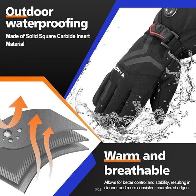 Heated Gloves, 7.4V 3000mAH Battery Electric Hand Warmers Rechargeable Heated Gloves for Men Women,Touchscreen Waterproof Winter Gloves for Motorcycling,Hunting,Skiing,Fishing,Outdoor Work