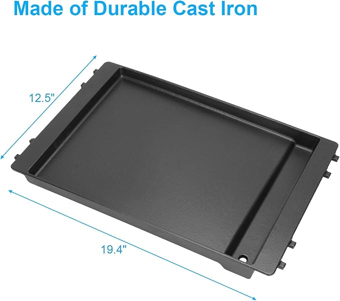 7566 Griddle Pan for Weber Genesis 300 Series, Cast Iron Grill Plate Accessories for Weber Genesis E-310 E-320 E-330 S-310 S-320 S-330 EP-310 EP-320 EP-330 CEP-310
